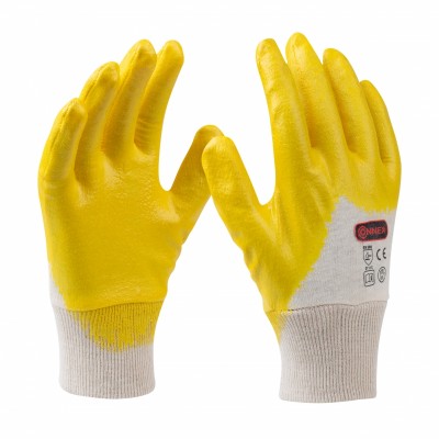 Pracovní rukavice nitrilové žluté EN 38